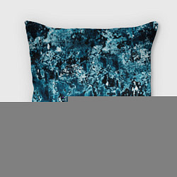Подушка квадратная Гранж - абстрактные синие разводы, цвет: 3D-принт