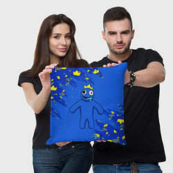 Подушка квадратная Радужные друзья Синий в короне, цвет: 3D-принт — фото 2