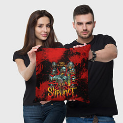 Подушка квадратная Slipknot red satan, цвет: 3D-принт — фото 2