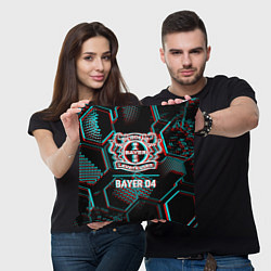 Подушка квадратная Bayer 04 FC в стиле glitch на темном фоне, цвет: 3D-принт — фото 2