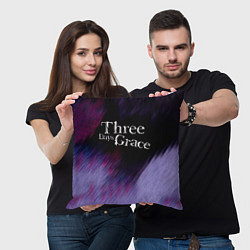 Подушка квадратная Three Days Grace lilac, цвет: 3D-принт — фото 2