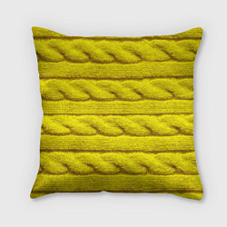 Подушка квадратная Жёлтый свитер - Осень-Зима 2028, цвет: 3D-принт