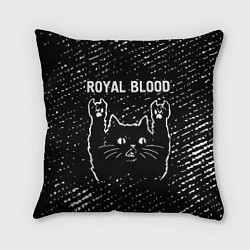 Подушка квадратная Группа Royal Blood и рок кот