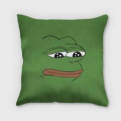 Подушка квадратная Лягушонок Pepe грустит, цвет: 3D-принт