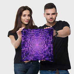 Подушка квадратная Фантастические фиолетовые лучи, цвет: 3D-принт — фото 2