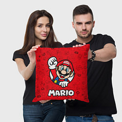 Подушка квадратная Луиджи и Марио, цвет: 3D-принт — фото 2