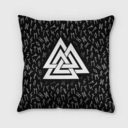 Подушка квадратная Valknut runes pattern, цвет: 3D-принт