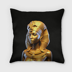Подушка квадратная Нейросеть - золотая египетская богиня, цвет: 3D-принт
