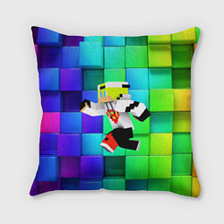 Подушка квадратная Minecraft - hero - video game, цвет: 3D-принт
