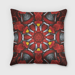 Подушка квадратная Калейдоскоп из красных узоров, цвет: 3D-принт