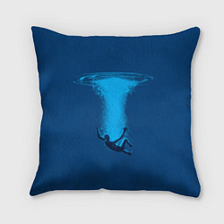 Подушка квадратная Человек упавший в океан, цвет: 3D-принт