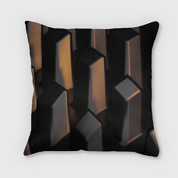 Подушка квадратная Абстрактные тёмные геометрические блоки, цвет: 3D-принт
