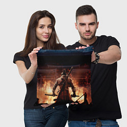 Подушка квадратная Sekiro: Shadows Die Twice, цвет: 3D-принт — фото 2