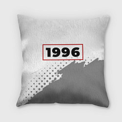 Подушка квадратная 1996 - в красной рамке на светлом, цвет: 3D-принт