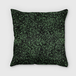 Подушка квадратная Черный и зеленый камуфляжный, цвет: 3D-принт