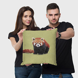 Подушка квадратная Полигональная панда, цвет: 3D-принт — фото 2