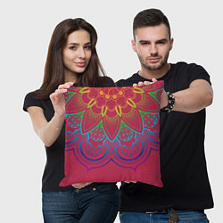 Подушка квадратная Viva magenta mandala, цвет: 3D-принт — фото 2