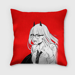 Подушка квадратная Бизнес-леди Пауэр: Человек-бензопила, цвет: 3D-принт