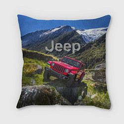 Подушка квадратная Chrysler Jeep Wrangler Rubicon - горы, цвет: 3D-принт