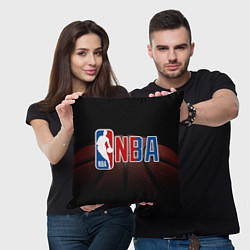 Подушка квадратная NBA - logo, цвет: 3D-принт — фото 2