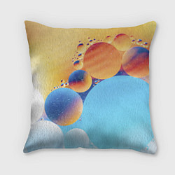 Подушка квадратная Абстрактные круги с разными красками, цвет: 3D-принт