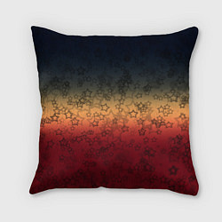 Подушка квадратная Звезды на градиентном серо красном фоне, цвет: 3D-принт