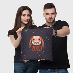 Подушка квадратная Абстрактный кролик 2023, цвет: 3D-принт — фото 2