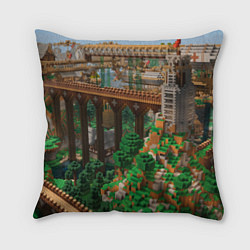 Подушка квадратная Minecraft постройка, цвет: 3D-принт