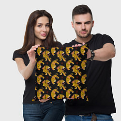 Подушка квадратная Золотые японские тигры, цвет: 3D-принт — фото 2