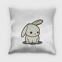 Подушка квадратная Грустный зайчик, цвет: 3D-принт
