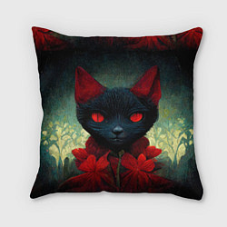 Подушка квадратная Dark cat, цвет: 3D-принт