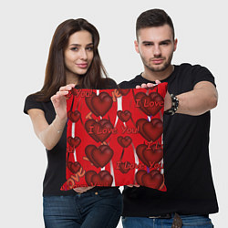 Подушка квадратная Святой Валентин для тебя, цвет: 3D-принт — фото 2