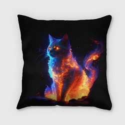 Подушка квадратная Огненная кошка, цвет: 3D-принт