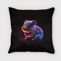 Подушка квадратная Неоновый хомячок, цвет: 3D-принт
