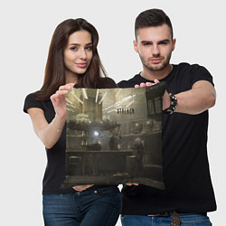 Подушка квадратная STALKER Одиночка и бармен, цвет: 3D-принт — фото 2