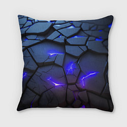 Подушка квадратная Светящаяся синяя лава, цвет: 3D-принт