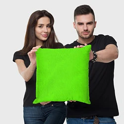 Подушка квадратная Кислотный зеленый, цвет: 3D-принт — фото 2