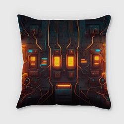 Подушка квадратная Паттерн в стиле киберпанк, цвет: 3D-принт