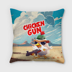Подушка квадратная Chicken Gun