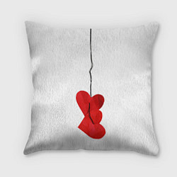 Подушка квадратная Сердца валентинки