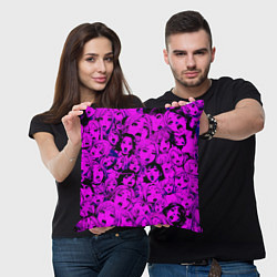 Подушка квадратная Ahegao: Фиолетовый, цвет: 3D-принт — фото 2