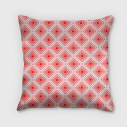 Подушка квадратная Красный ромбический паттерн, цвет: 3D-принт