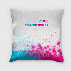 Подушка квадратная Counter Strike 2 neon gradient style: символ сверх