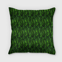 Подушка квадратная Сочный узор из зеленой травки, цвет: 3D-принт