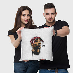 Подушка квадратная 2Pac - Тупак Шакур, цвет: 3D-принт — фото 2