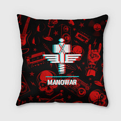 Подушка квадратная Manowar rock glitch