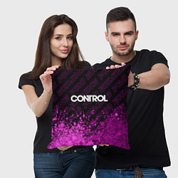 Подушка квадратная Control pro gaming: символ сверху, цвет: 3D-принт — фото 2