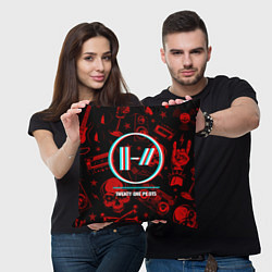 Подушка квадратная Twenty One Pilots rock glitch, цвет: 3D-принт — фото 2