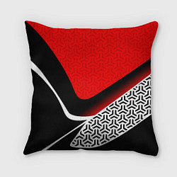 Подушка квадратная Геометрическая униформа - красная, цвет: 3D-принт