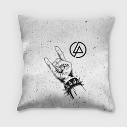 Подушка квадратная Linkin Park и рок символ, цвет: 3D-принт